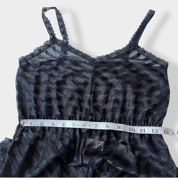 Lily of France Lingerie Romper Vintage 70s Neglige Black Sheer Pet 0/2 USA Made - Picture 12 of 12